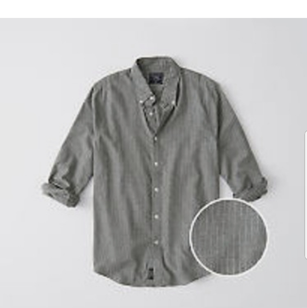 Abercrombie & Fitch brushed Oxford grey shirt